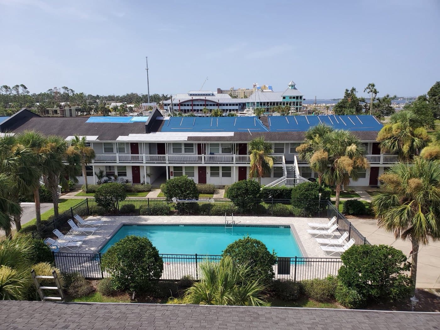 Commercial multi-unit roof replacement by Whitrock Associates in the Florida panhandle