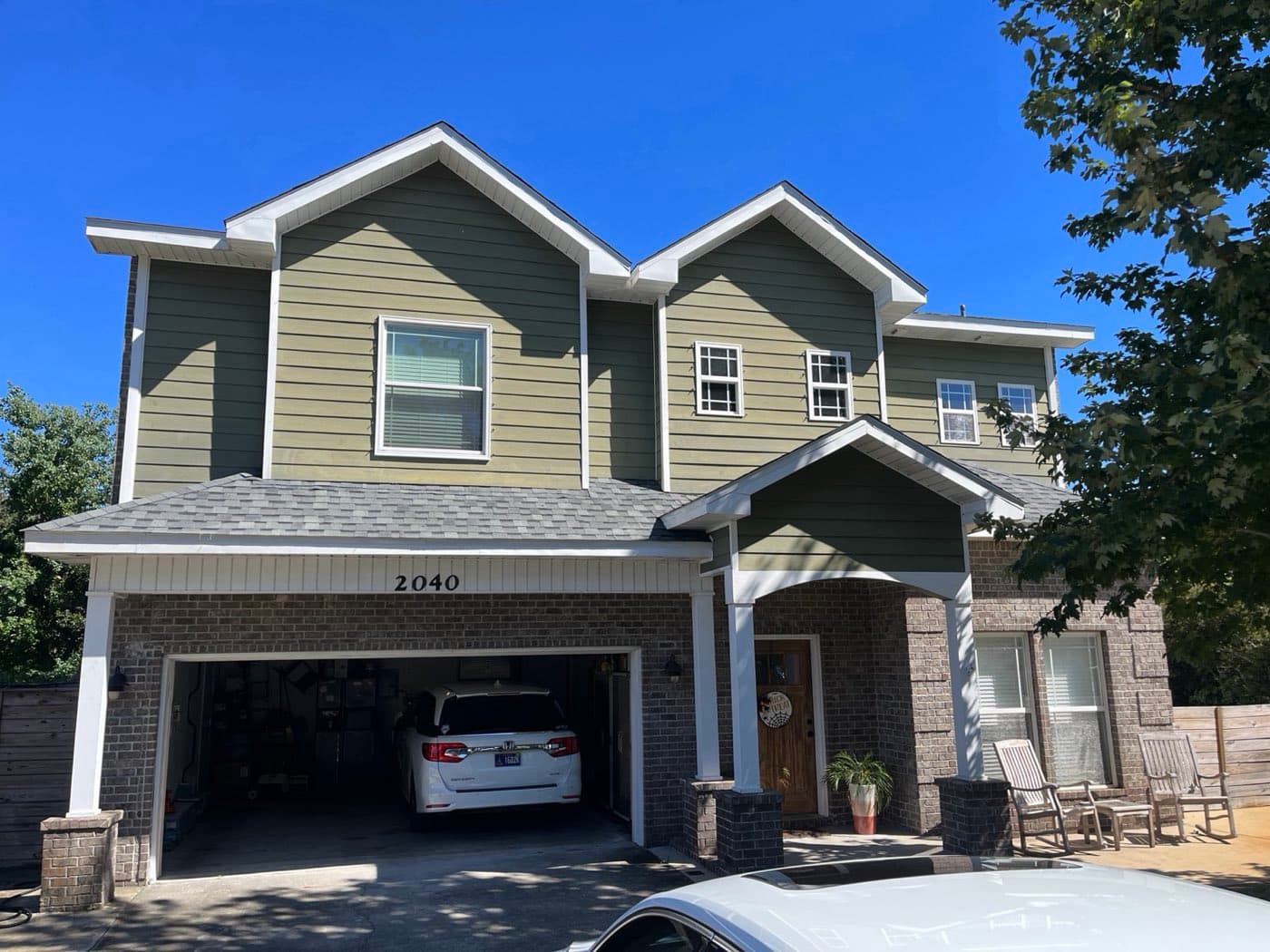 Completed two-story shingle roof in the Niceville, FL area by Whitrock Associates